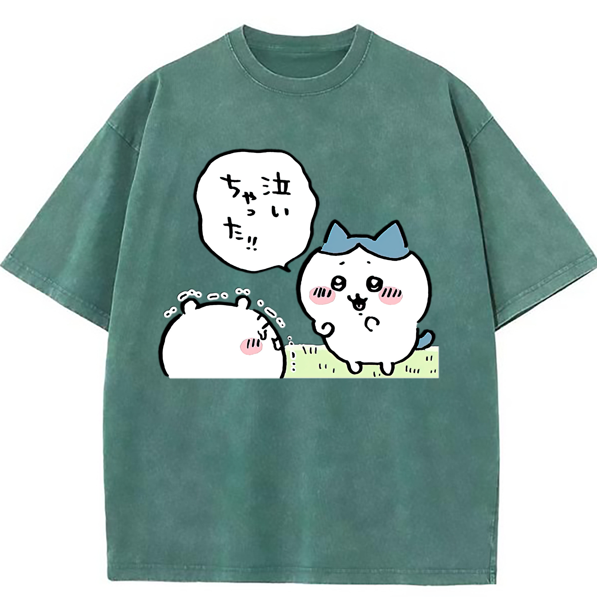 （画像用） ちいかわ ハチワレ Chii-kawa hachiware 綿100% ヴィンテージ風 半袖Tシャツ（フロントプリント）